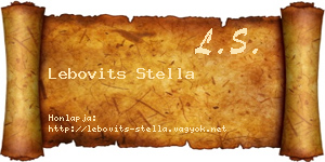 Lebovits Stella névjegykártya